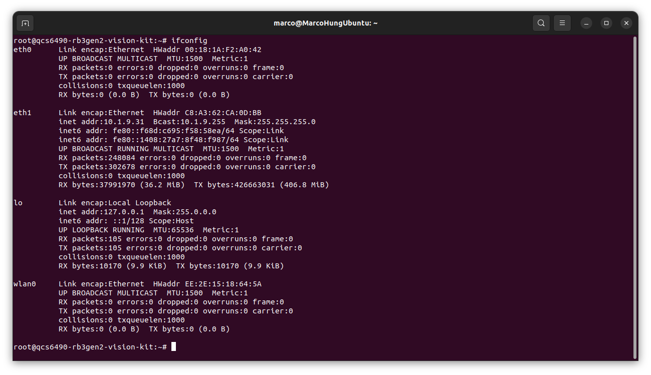 QL601 ifconfig