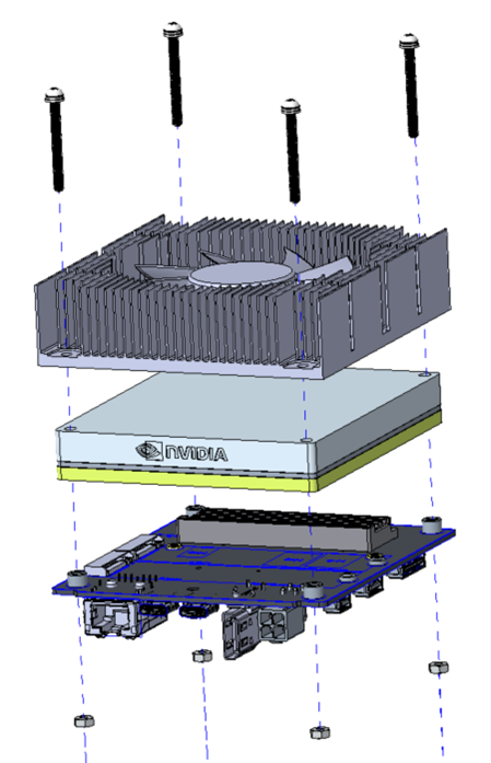 Exploded view for SOM and Heat Sink removal